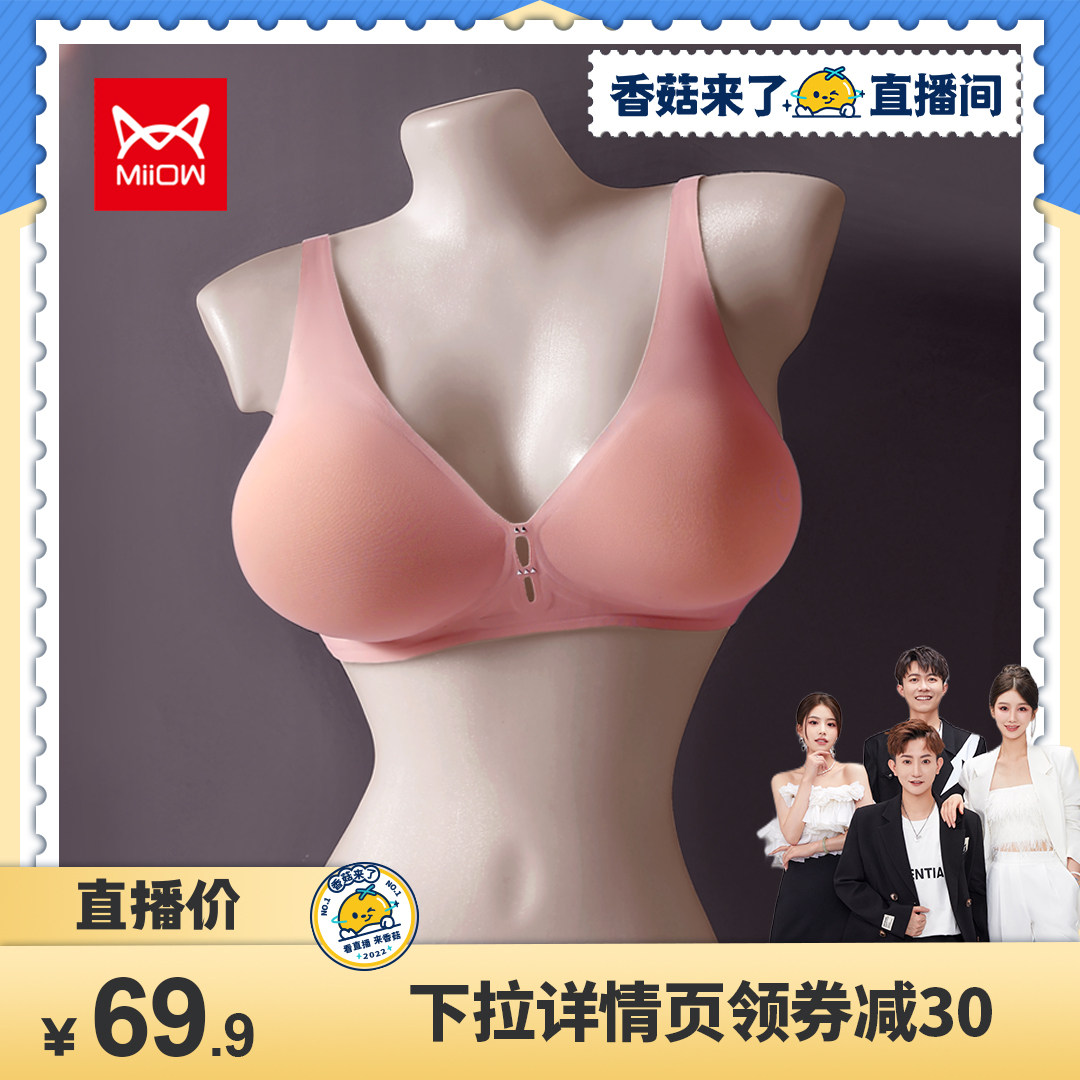 【香菇来了】猫人内衣女外扩型胸夏季薄款小胸聚拢显大防滑无钢圈