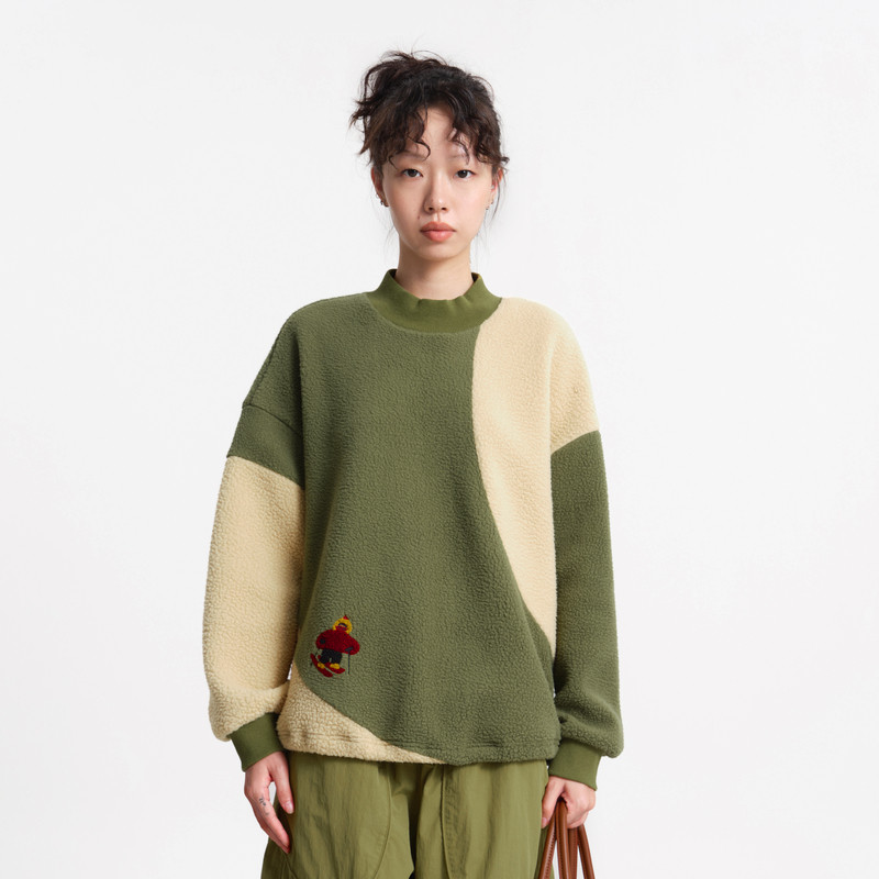 半高领、绣花、下脚抽丈根