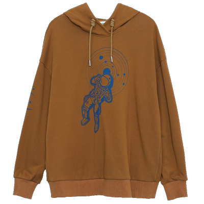 MOVEUP幻走2022秋季新款.FUN系列 连帽印花加厚设计师短款卫衣女