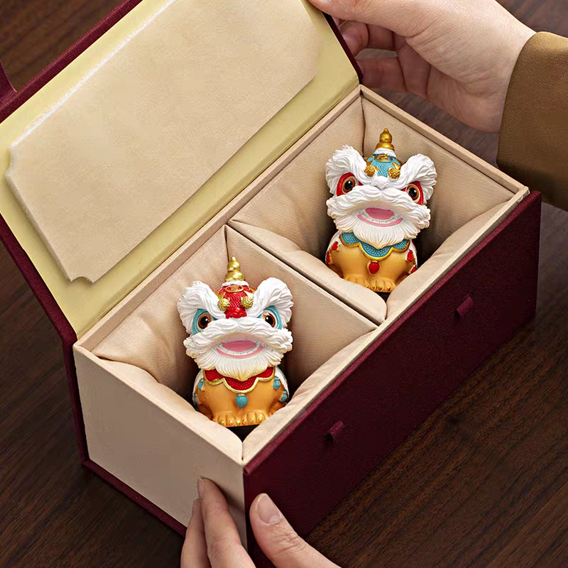 国潮佛山舞狮醒狮创意摆件高级感小众桌面茶桌装饰工艺品生日礼物图片