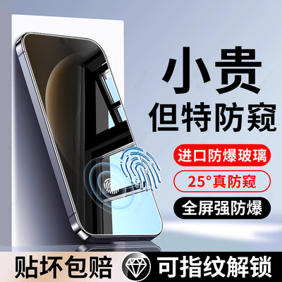 西泊来适用一加Ace6钢化膜6t一加15防窥膜ace5pro手机膜1+13T/10t防偷窥1+ace竞速ace3v2v8t指纹解锁一加9RT