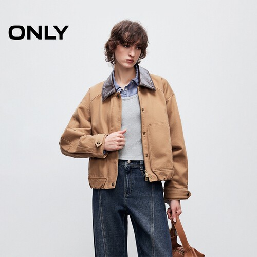 ONLY翻领宽松落肩外套