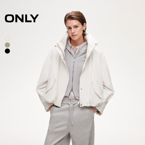ONLY立领花苞造型下摆棉服