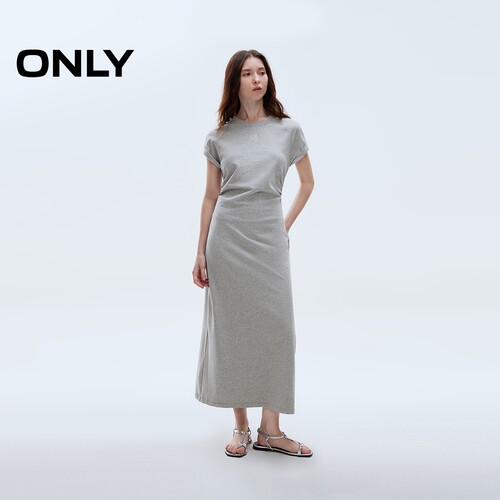 ONLY休闲风短袖修身长裙连衣裙
