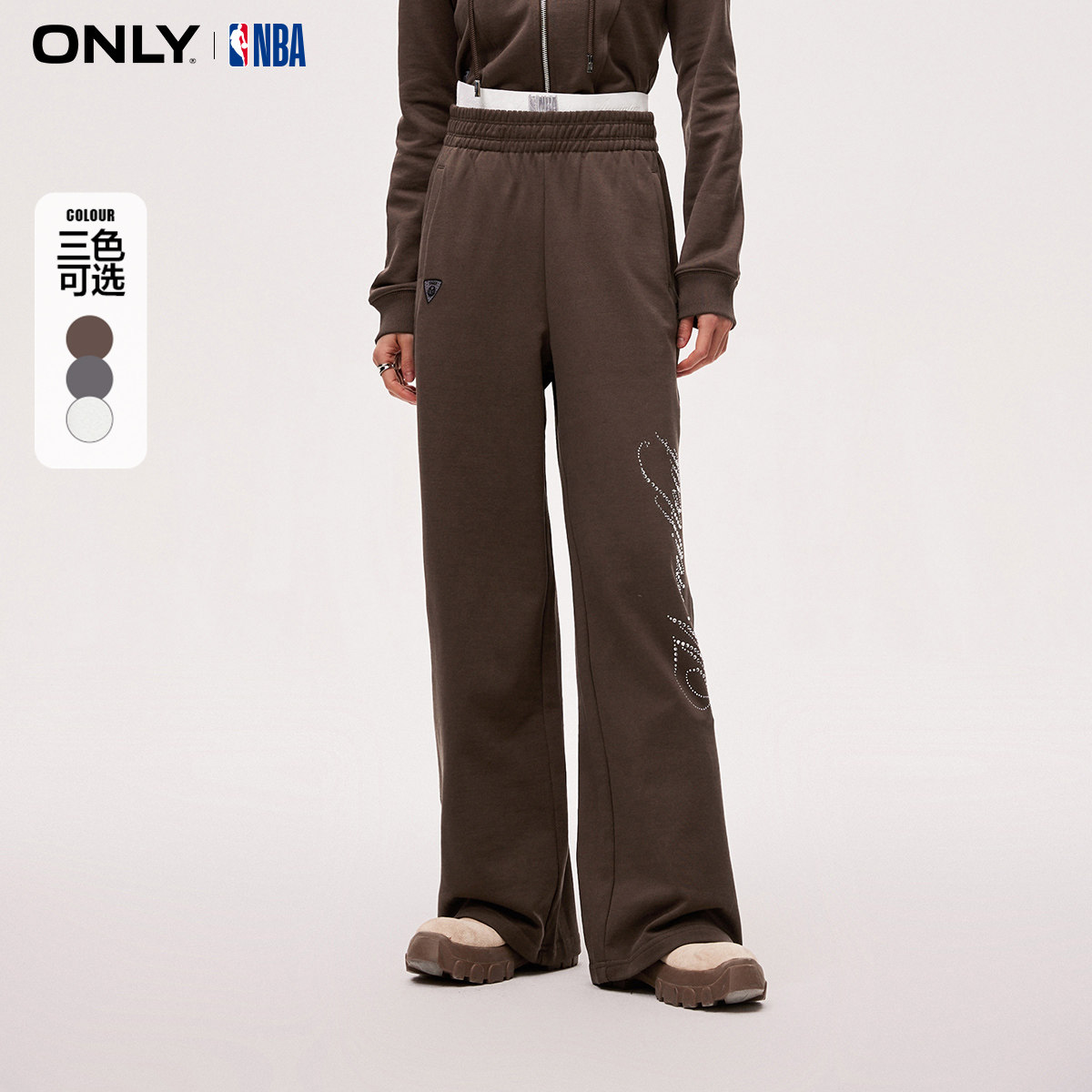 【ONLY奥莱】春夏新款NBA联名潮流休闲直筒长裤休闲裤女