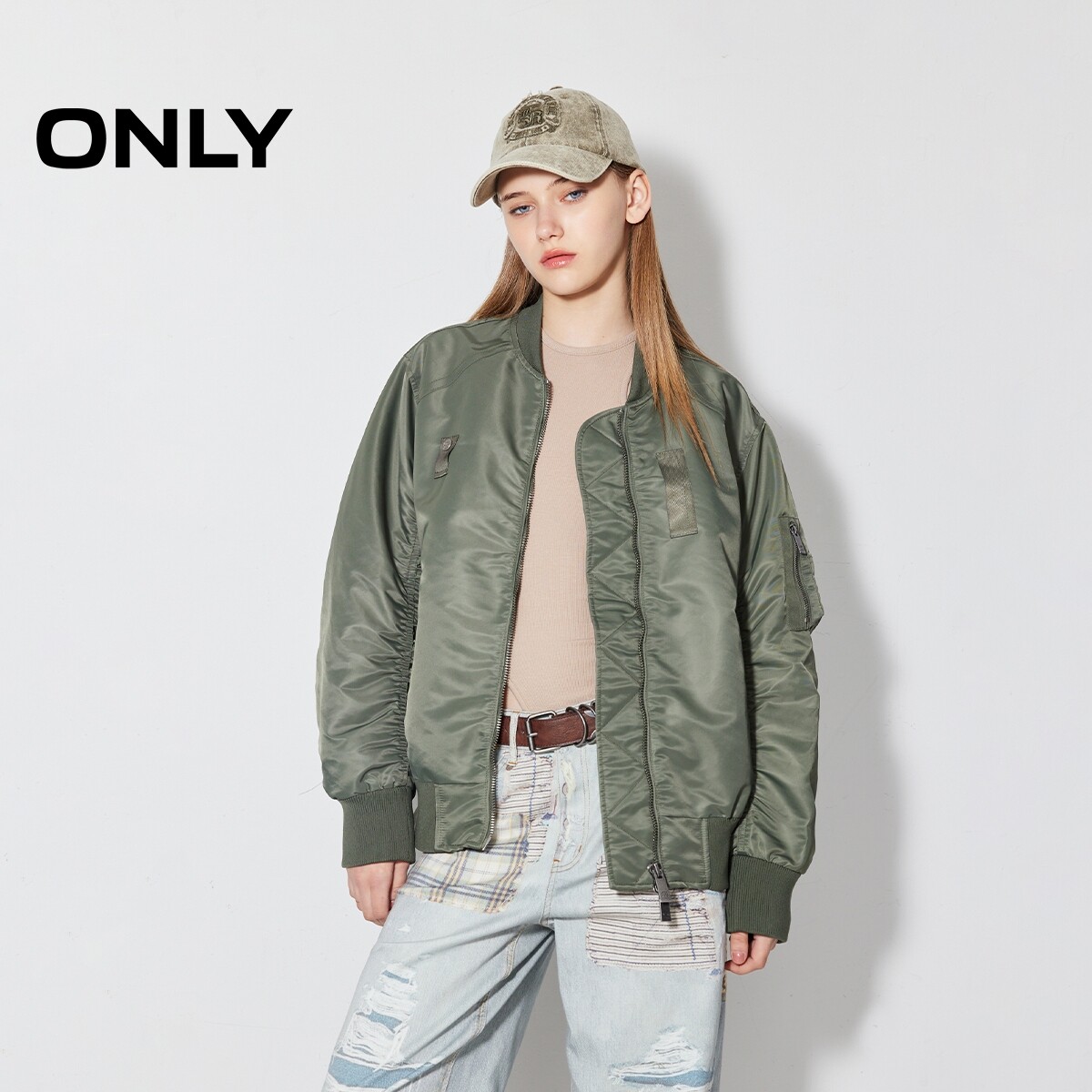 ONLY纯色宽松显瘦夹克外套