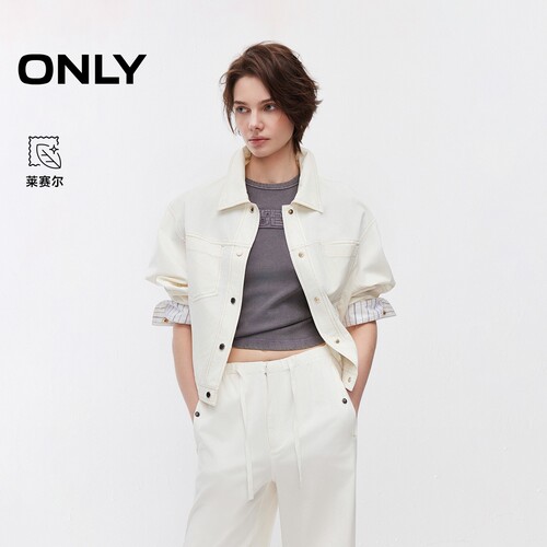 ONLY多口袋短款牛仔夹克外套