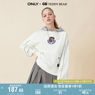 BEAR泰迪熊联名撞色连帽卫衣 ONLY奥莱TEDDY