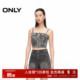 牛仔吊带T恤女 辣妹风做旧水洗短款 ONLY奥莱 夏季