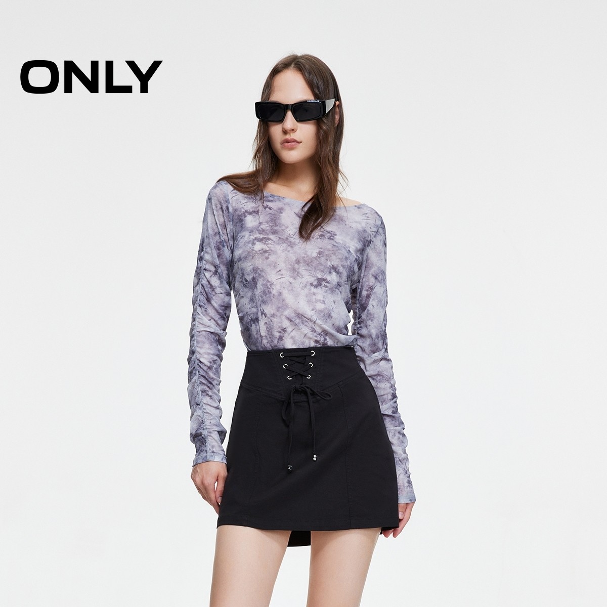 【ONLY奥莱】夏季时尚复古辣妹风高腰绑带半身裙女,女装/女士精品,半身裙,淘宝优惠券,粉丝福利购,淘宝优惠卷