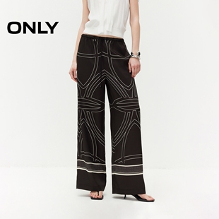 新款 裤 慵懒风休闲裤 长款 子女 亲肤宽松垂坠直筒裤 ONLY2026夏季