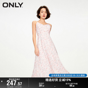 ONLY奥莱夏季 吊带碎花裙连衣裙女 气质V领中长款 新款