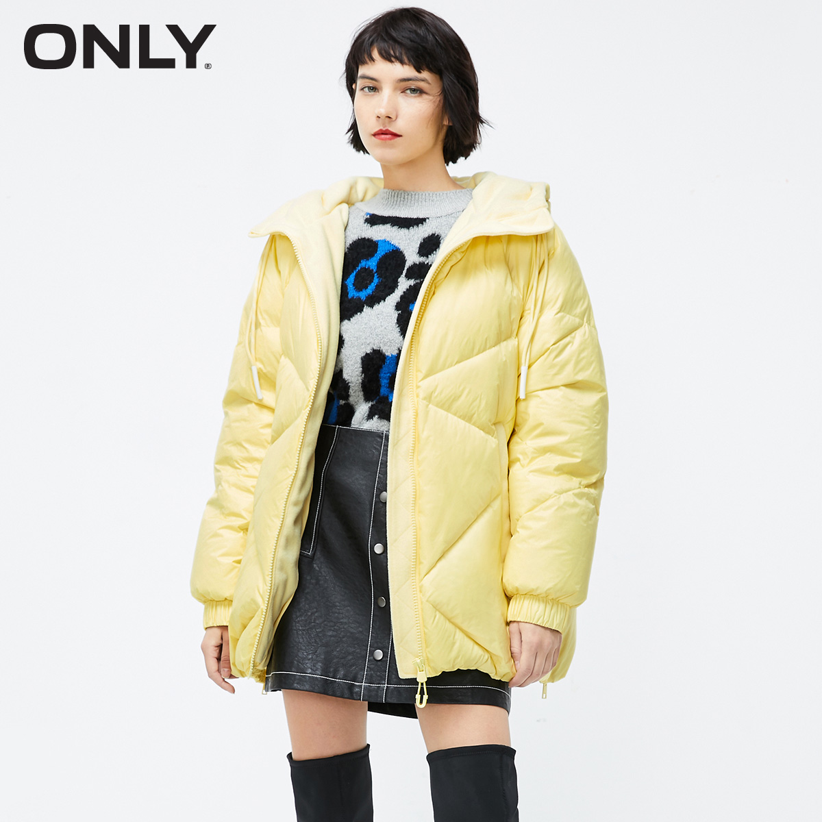 ONLY奥莱秋季新款中长款开叉运动羽绒服|119423508