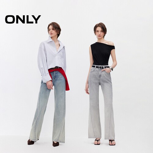 ONLY渐变喇叭裤长裤牛仔裤