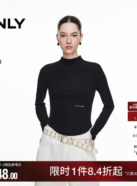 ONLY2025秋冬新款抑菌亲肤远红外面料收腰剪裁半高领打底T恤女