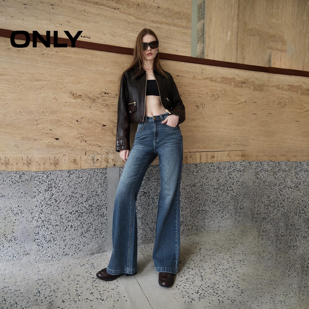 ONLY夏季新款喇叭裤牛仔裤