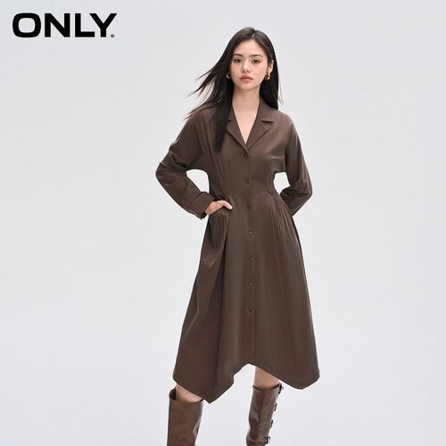 ONLY中长款翻领衬衫连衣裙