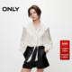 衬衫 ONLY2026春季 女 浪漫领间飘带装 饰设计V领荷叶边长袖 新款 法式