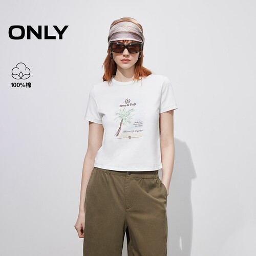 ONLY正肩圆领短袖T恤