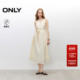 ONLY2025夏季 新款 优雅浪漫挂脖V领A字系带收腰显瘦长裙连衣裙女