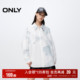 女 潮酷拼接泼墨印花宽松落肩衬衫 ONLY奥莱 秋冬时尚