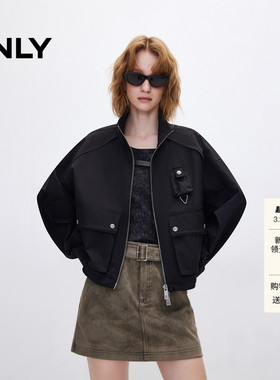 【ONLY奥莱】春季新款时髦工装风短款宽松长袖风衣外套女