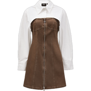 【ONLY奥莱】秋冬气质显瘦翻领套装短裙牛仔连衣裙女