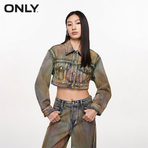 ONLY设计感小众短款牛仔外套