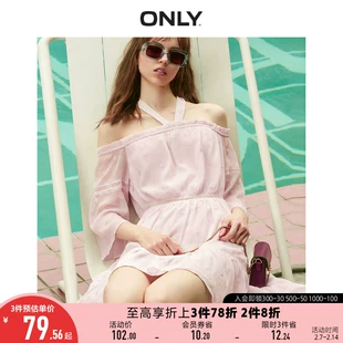 ONLY奥莱冬季 仙女蝴蝶结收腰连衣裙女