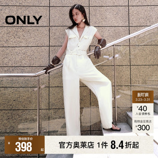 新款 时尚 百搭无袖 休闲裤 春季 高腰连体长裤 女 ONLY奥莱