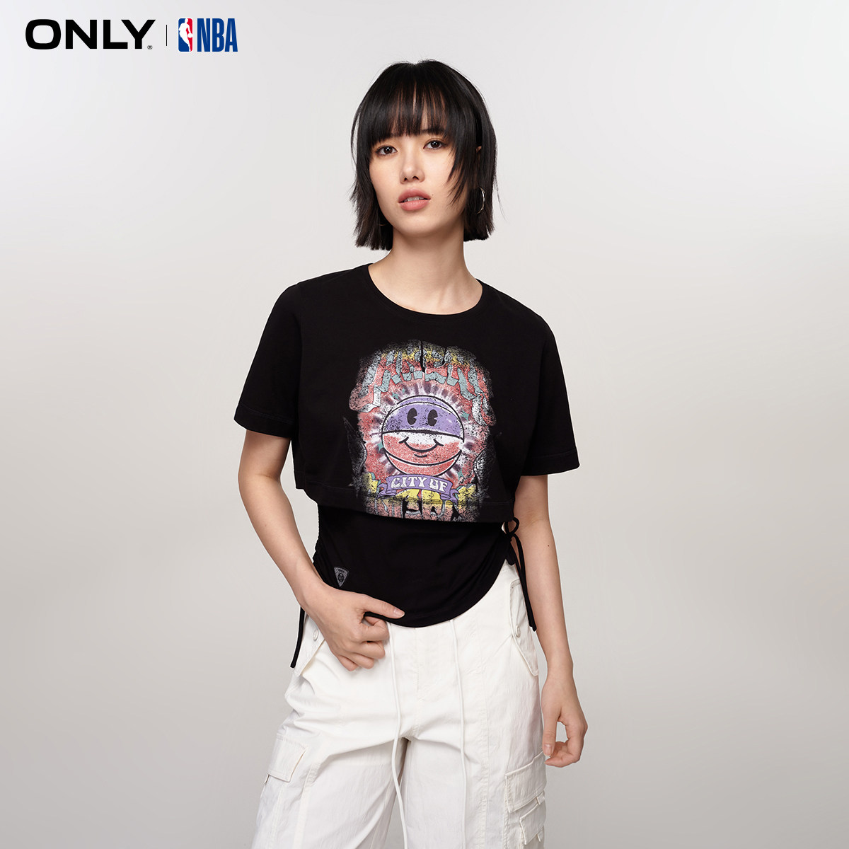 【ONLY奥莱】夏季新款NBA联名百搭休闲套装圆领印花T恤女