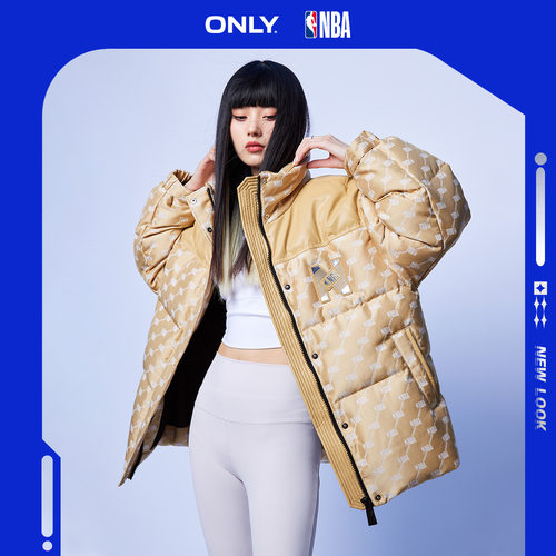 ONLY90白鸭绒短款满印羽绒服