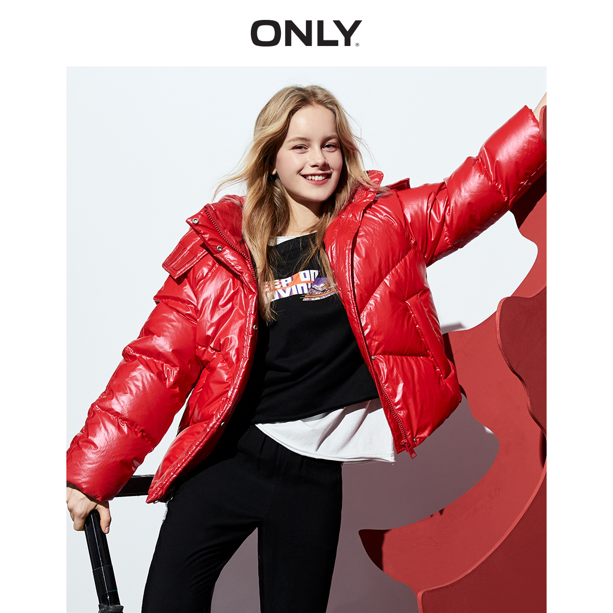 ONLY奥莱秋季新款宽松短款薄面包羽绒服女|119423507