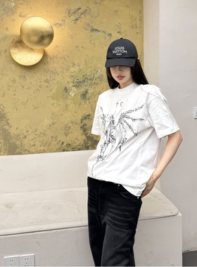 Thug Club星月铆钉重磅龙骨印花短袖高街美式休闲情侣流行潮牌T恤