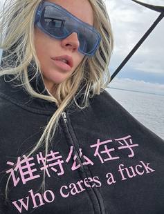 休闲连帽卫衣 Praying小众潮牌水洗做旧恶搞字母印花拉链外套美式