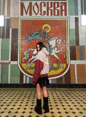 Protocol index俄罗斯限定骑士战马做旧磨破拉链帽衫美式休闲外套