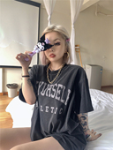 男女情侣同款 Askyurself AY字母T恤FOG高街宽松休闲水洗做旧短袖