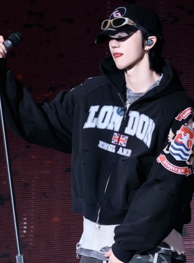 GRAILZ PROJECT GR重磅刺绣徽章连帽开衫卫衣休闲外套徐明浩同款