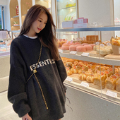 FEAR 毛衣 FOG复线ESSENTIALS胸前字母高街宽松男女针织衫 GOD