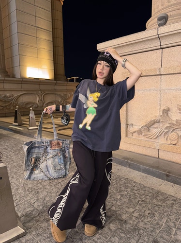 SaintMichael卡通动漫做旧短袖