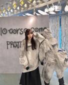 Grailz 休闲喷墨脏染卫衣 T恤高街美式 Project GR水洗做旧破坏长袖