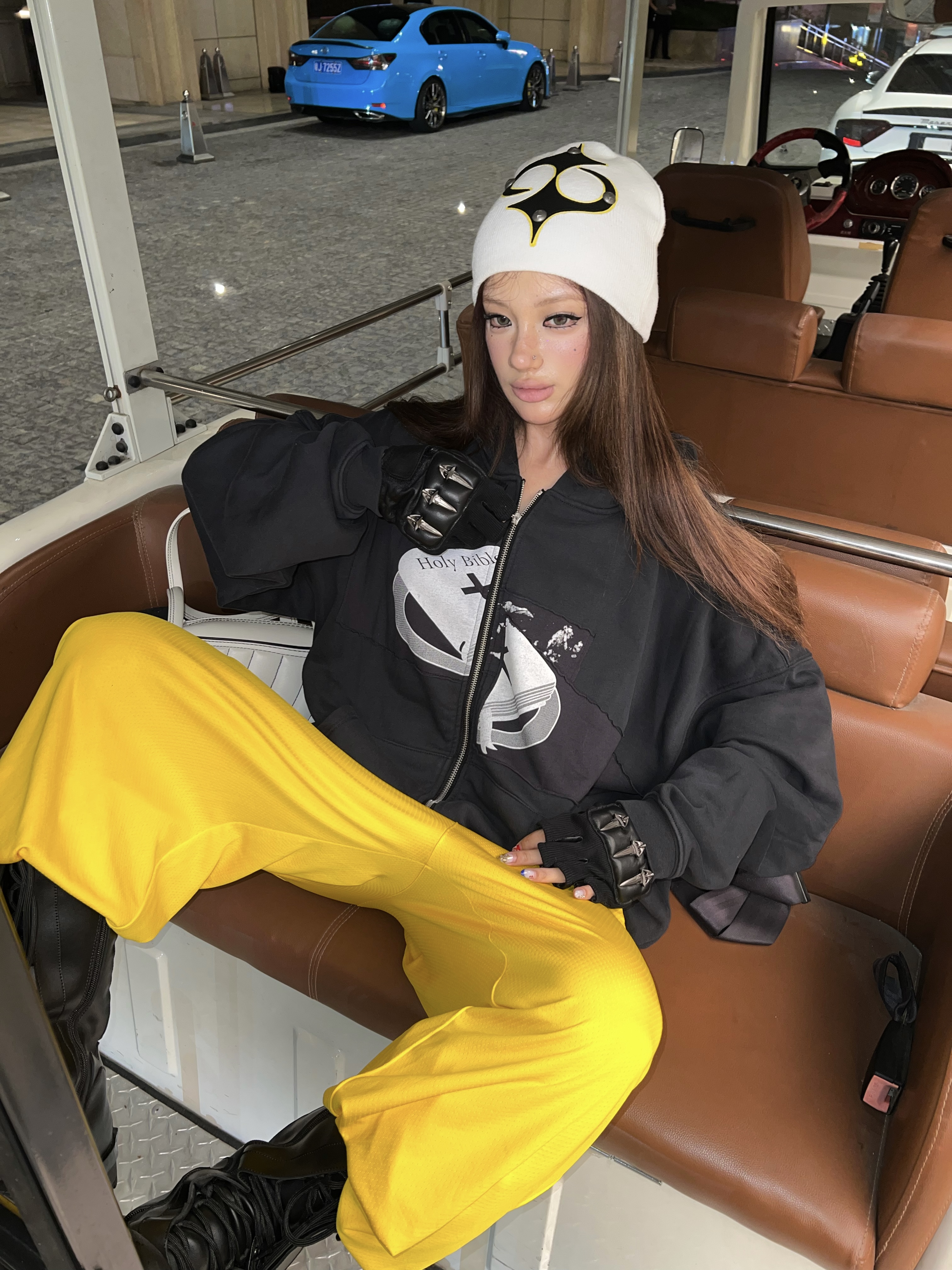 ERD忧郁富二代圣经贴布拉链外套