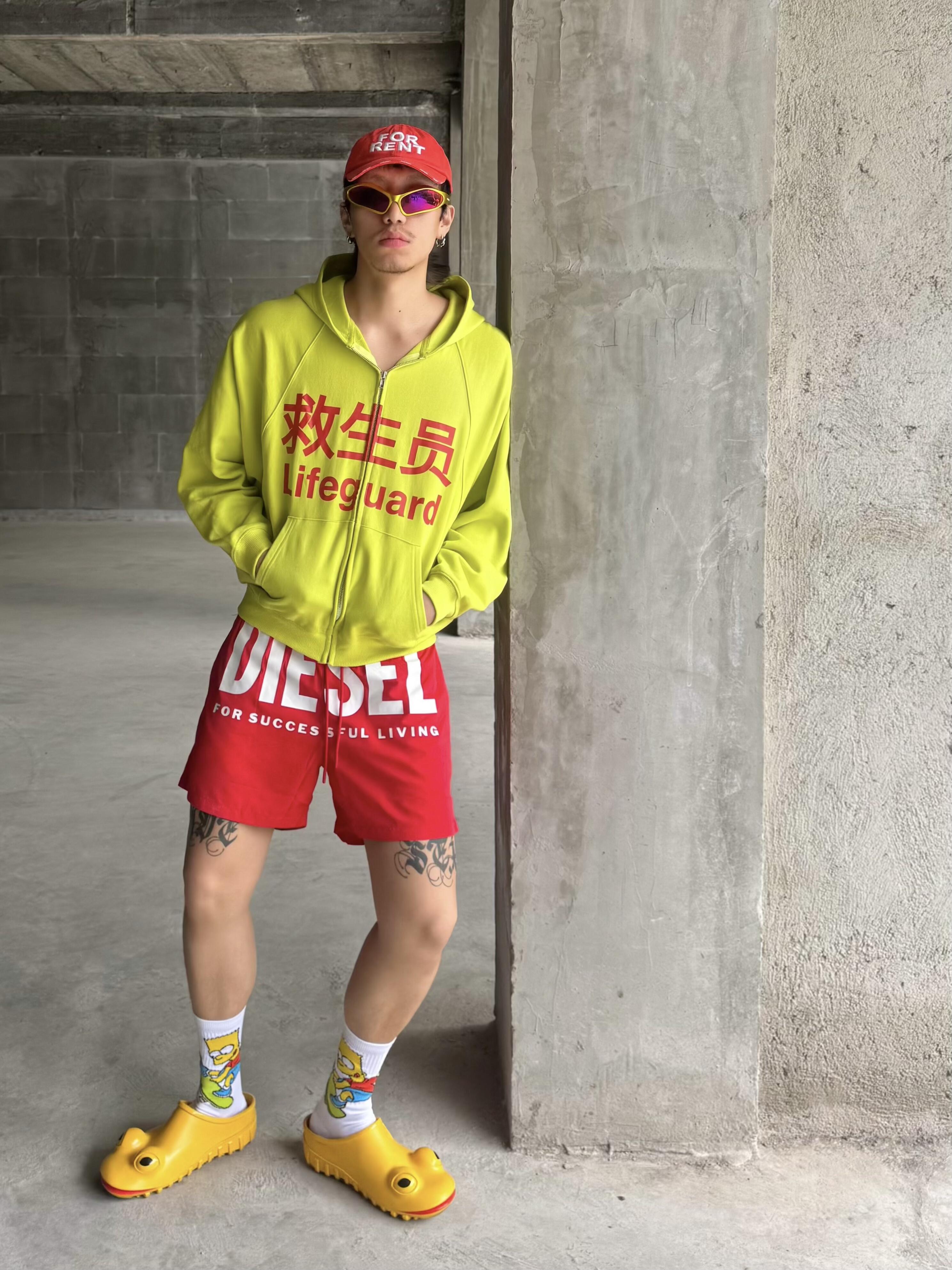 Praying趣味字母美式拉链外套