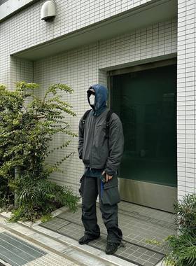 Far archive秋冬新款尼龙垫肩夹克水洗做旧重磅wook vibe拉链外套