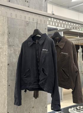 Grailz project gr美式水洗做旧破坏底特律工装夹克重磅拉链外套