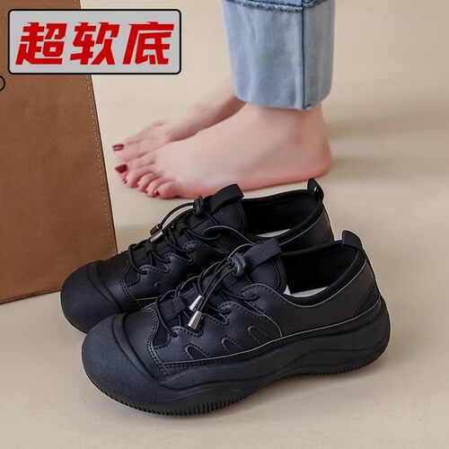 黑色工作鞋女软底舒适久站不累