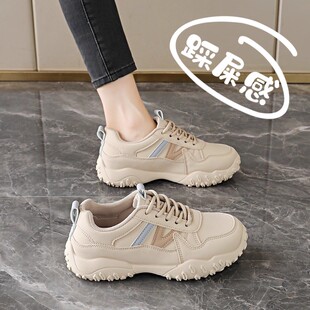 踩屎感登山运动鞋女款秋季2025新款皮面防水旅游鞋轻便防滑跑步鞋