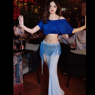 悦梦风璐肚皮舞新款套装演出服班服气质练功服显瘦初学仙女流苏裙