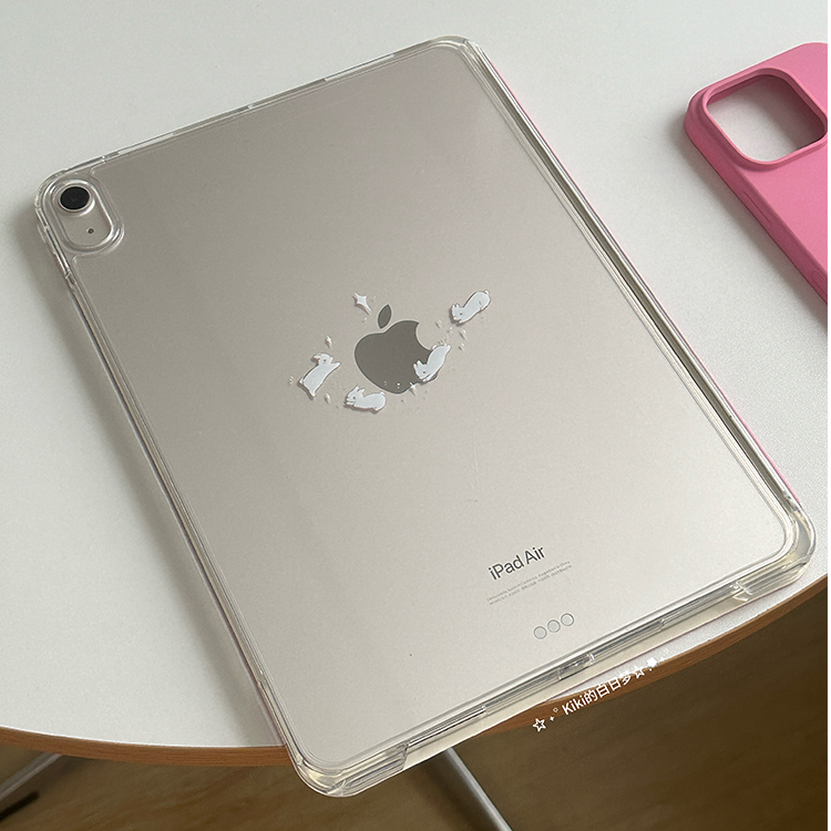 Niki store|粉色小草莓兔子简约可爱童趣Air5Air610.9寸13寸iPad平板亚克力保护套防摔可拆卸防弯Y折一体式