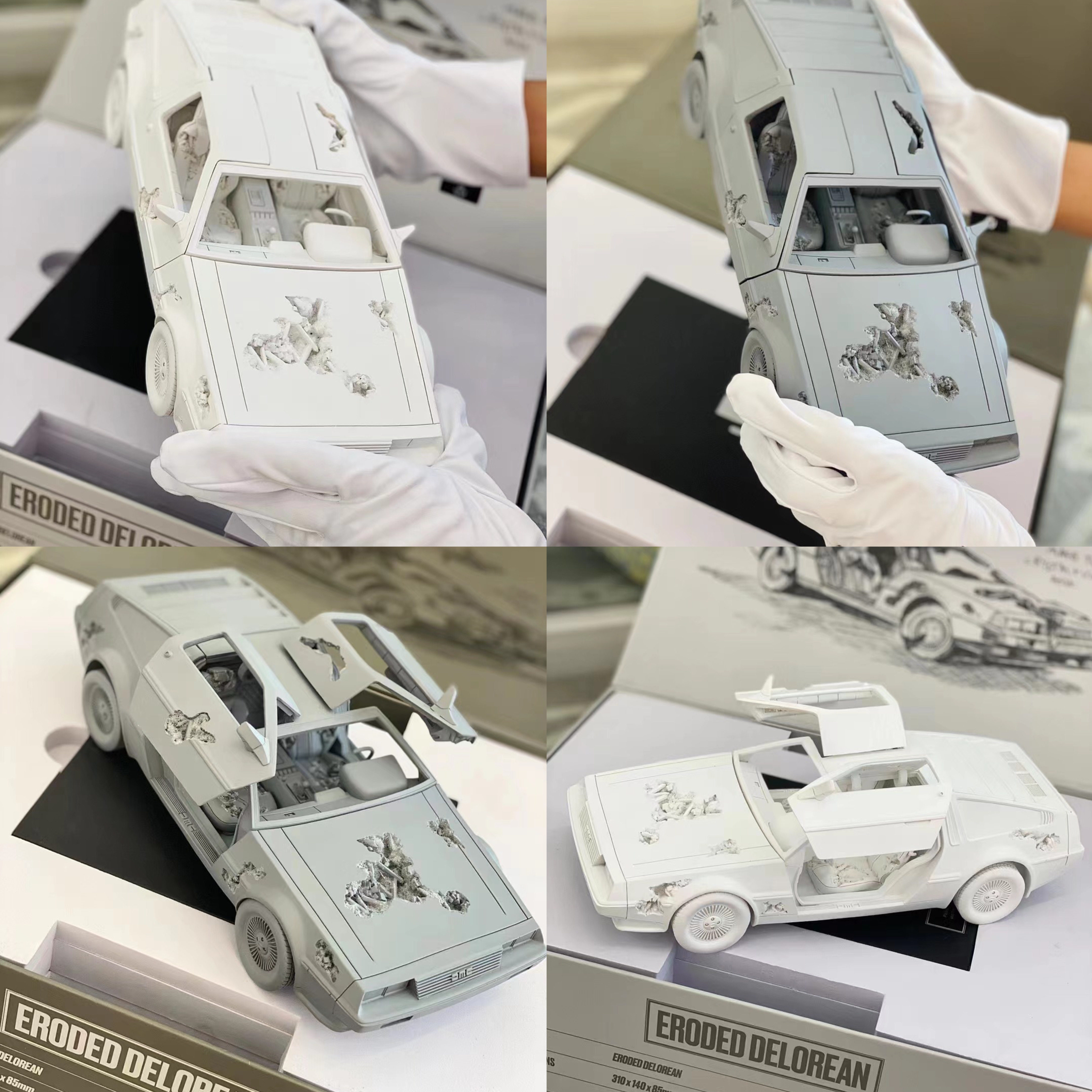 daniel丹尼尔被侵蚀保时捷911跑车汽车模型雕塑树脂创意潮玩摆件